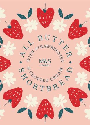 Печенье m&s food all butter shortbread strawberry & clotted cream 200g