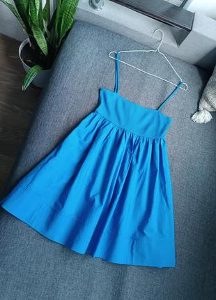 Яскрава синя міні сукня zara2 фото