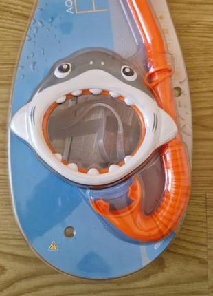 Дитячий набір для плавання intex shark fun set з 3 до 8 років маска + трубка. новий3 фото