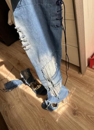 Босоніжки джинсові3 фото