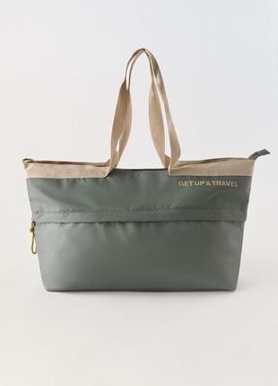 Сумка шоппер зеленая zara new