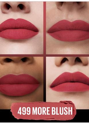 Матова стійка помада maybelline ultimatte 499 more blush