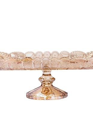 Фруктовница стеклянная на ножке 29×17×12 (см) ваза для фруктов