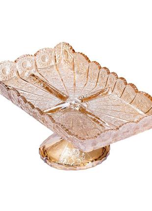 Фруктовница стеклянная на ножке 29×17×12 (см) ваза для фруктов