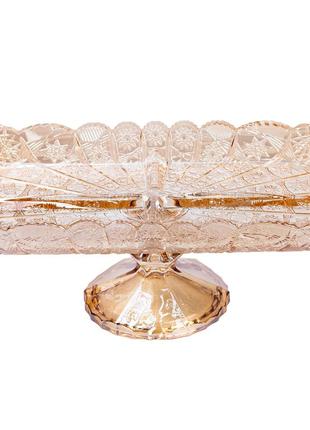 Фруктовница стеклянная на ножке 29×17×12 (см) ваза для фруктов