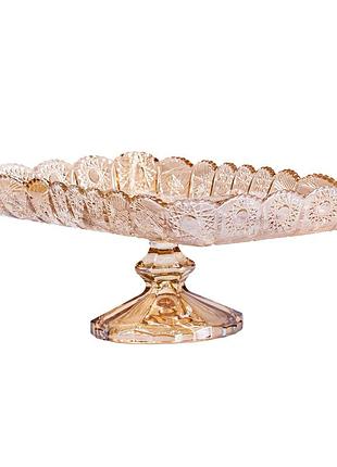 Фруктовница стеклянная на ножке 29×17×12 (см) ваза для фруктов