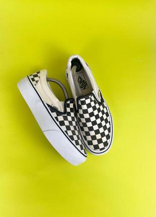 Vans slip-on on platform ванси на платформі сліп-он в шашку