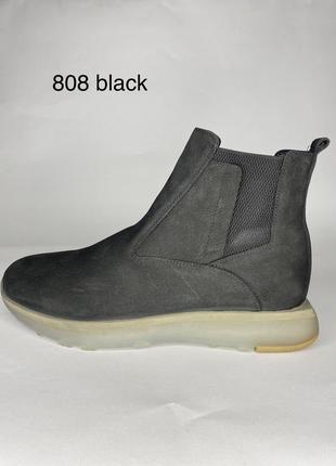 Чоловічі черевики 18836 чорні гумка нубук2 фото