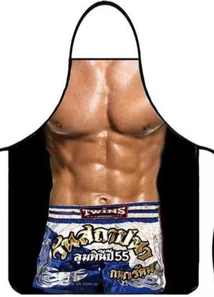 Фартух з приколом бокс 75 на 60 см різнобарвний