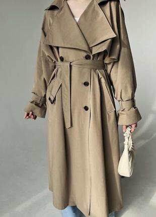 Оверсайз тренч максі в стилі burberry