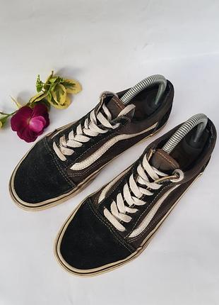 Класичні чорно-білі кеди vans замш унісекс