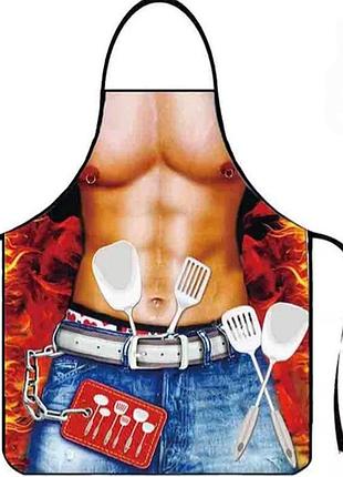 Фартух з приколом чоловік повар 75 на 60 см різнобарвний