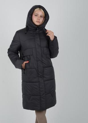 Тепла жіноча зимова куртка у кольорі графіт до -20 градусів, україна, харків