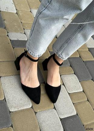 Удобные открытые женские туфли экозамша8 фото