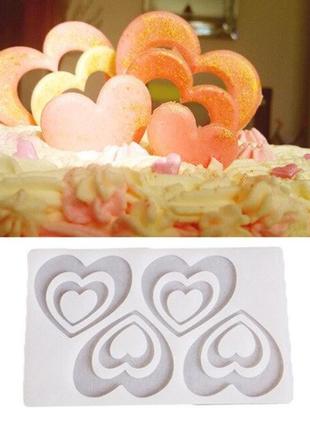 Формочка для шоколаду "сердечка" - розмір молдовського 19,5*11,5 см, силікон