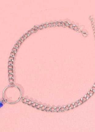 Підвіска ведмедик синій - довжина 30см, смола, цинковий сплав