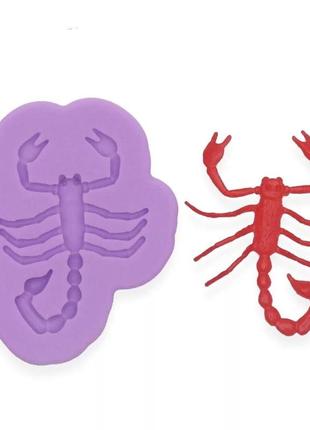 Молд силіконовий скорпіон 84 на 68 мм рожевий