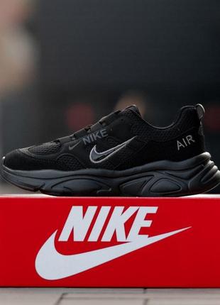 Мужские кроссовки nike air zoom structure black черные легкие спортивные кроссовки весна лето