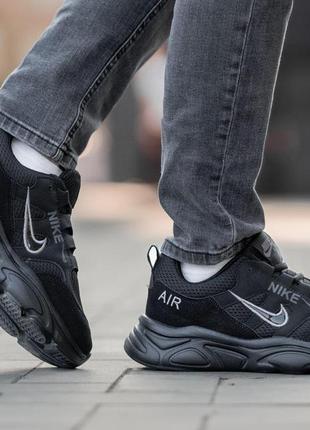 Кроссовки мужские легкие nike air zoom structure black стильные черные повседневные кроссовки найк на лето3 фото