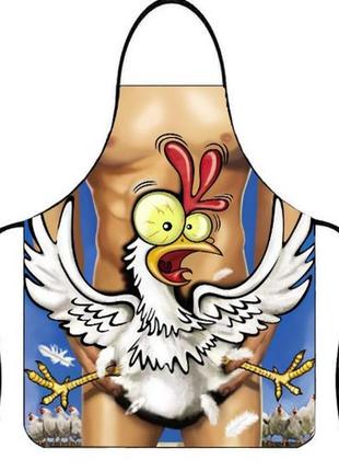 Фартух з приколом курка 75 на 60 см різнобарвний