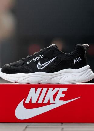 Мужские кроссовки nike air zoom structure black white черные легкие спортивные кроссовки весна лето