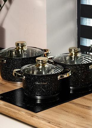 Набор кастрюль из нержавеющей стали 3 штуки с крышкой 5,1/3,9/2,9 л
