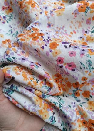 Нежное льняное платье сарафан в цветочный принт лен5 фото