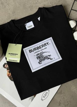 Мужская футболка черная burberry повседневная брендовая футболка мужская