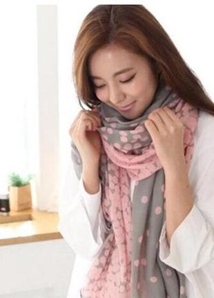 Женский шарф в горошек - размер около 160*60см