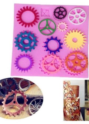 Молд силіконовий "стімпанк механізми" - розмір молдовського 7,8*8см, силікон