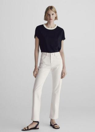 Белые базовые брюки джинсы прямые1 фото