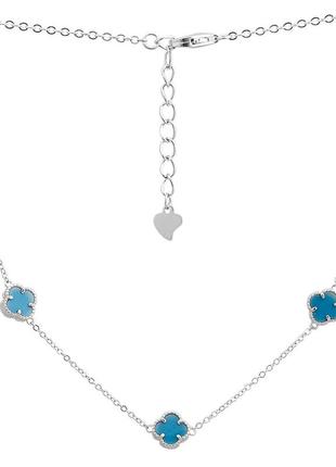 Серебряное колье silverthin с бирюзой, вес изделия 6,04 гр (60001989) 420460 размер