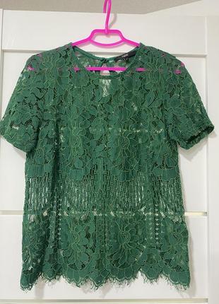 Блуза ажурна зелена