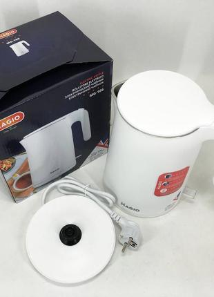 Электрочайник magio mg-106, дисковый 1.5л, стильный электрический чайник, go-837 маленький электрочайник