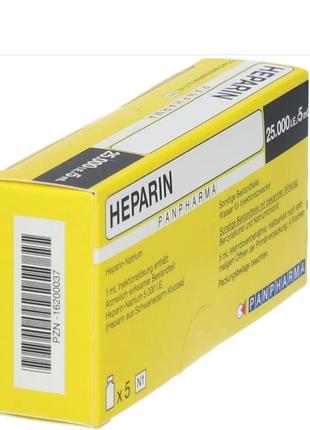 Heparin panpharma гепарин панфарма 25 000 ме/5 мл dsfl. оригинал германия