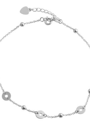 Срібний браслет на ногу silverthin з без каменів, вага виробу 2,24 г (2079309) 2326 розмір