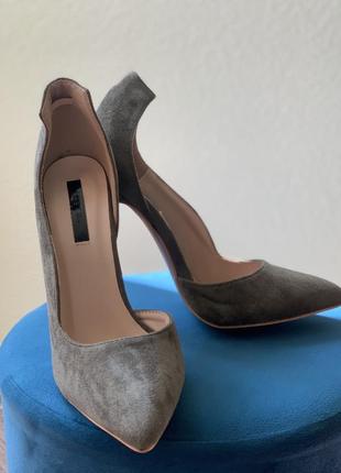 Лодочки оливкового кольору lost ink, туфлі на шпильці, high heels3 фото