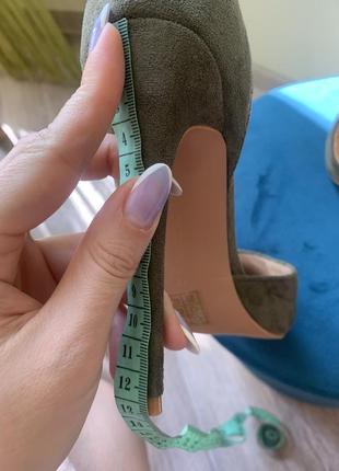 Лодочки оливкового кольору lost ink, туфлі на шпильці, high heels8 фото