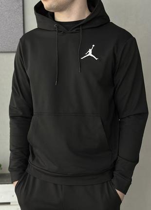 Комплект jordan 3 в 1 костюм чорний худі/штани  + жилетка3 фото