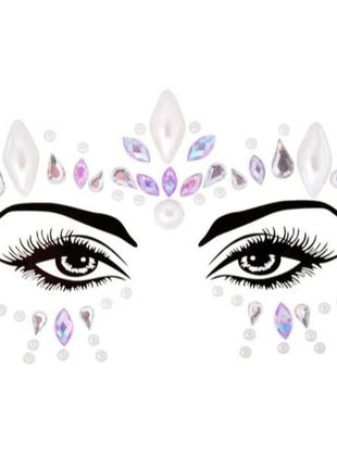 Самоклеющиеся стразы разноцветные, пластик