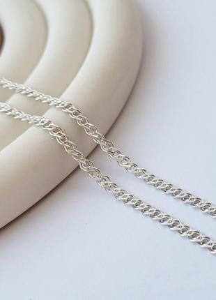 Серебряная цепочка плоская цепь нонна 40 см серебро 925 пробы 3.10г 040