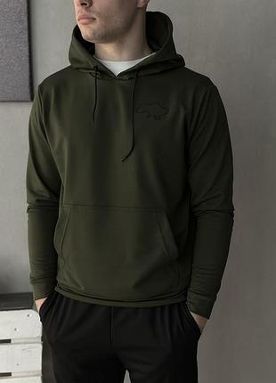 Патриотический мужской худи цвета хаки с картой украины двухнитка, толстовка патриотическая весенняя осе trek