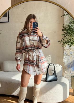 Платье-рубашка в клетку