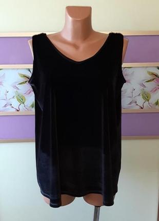1+1=3 вельветова ніжна чорна блуза f&f, розмір 52 - 546 фото