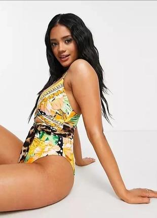 Отрядный слитный купальник с поясом river island
