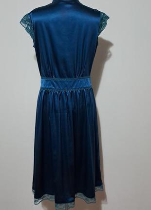 Шёлк стрейч супер качество изумрудное шёлковое платье миди кружево2 фото