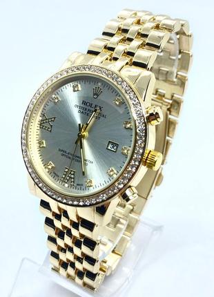 Часы женские наручные rolex (ролекс), золото с белым циферблатом ( код: ibw898yo )