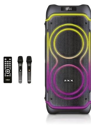 Акустична переносна колонка zxx-5515/ 6736 60вт 8" 74х34х30см tws/fm/usb/tf/bt/rec/led/2mic (1)