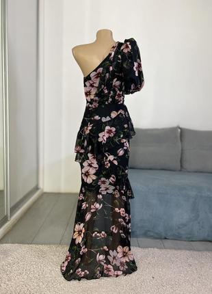 Розкішна вечірня сукня у квітковий принт №5055 фото