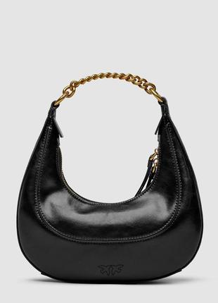 Женская сумка pinko mini brioche bag hobo black6 фото